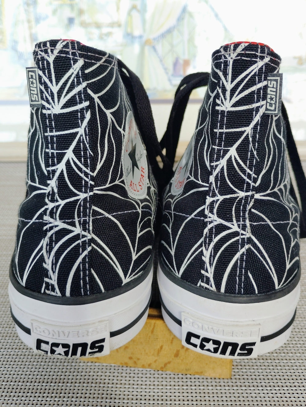 Unisex Converse Cons "White Widow" Black Canvas/White Skate Sneakers. M6.5/W8.5 - Picture 8 of 11